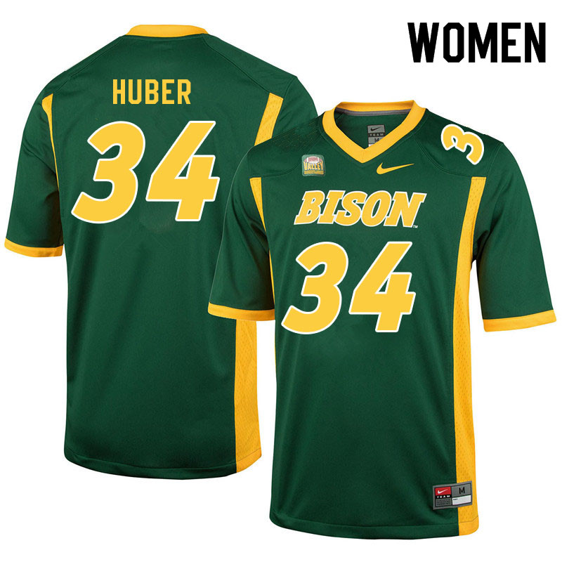 Women #34 Kegan Huber North Dakota State Bison College Football Jerseys Sale-Green - Click Image to Close